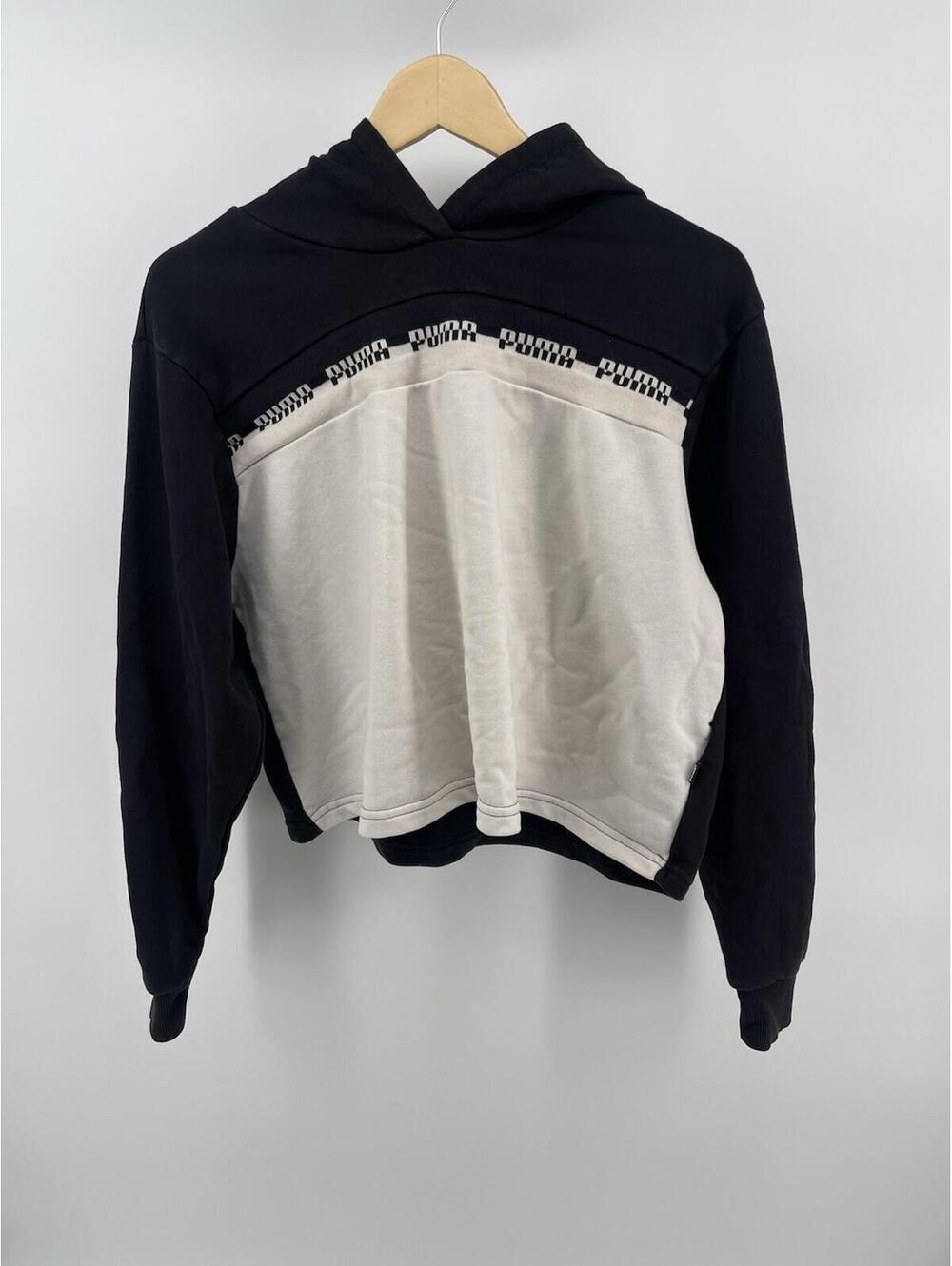 Puma Women's Amplified‎ Cropped Hoodie Black/white Size M